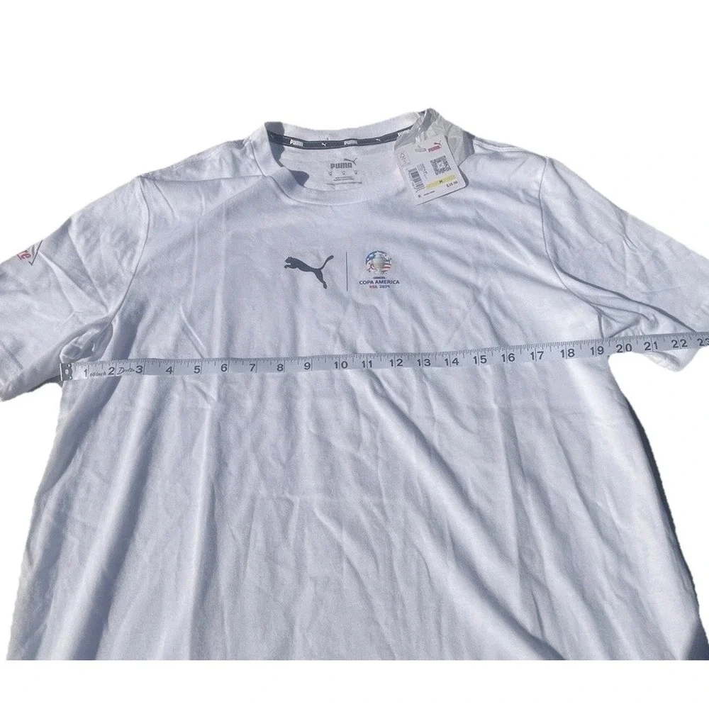 Copa America T Shirt Mens Sz Medium White USA 2024 Conmebol Puma Cumbre‎ Graphic